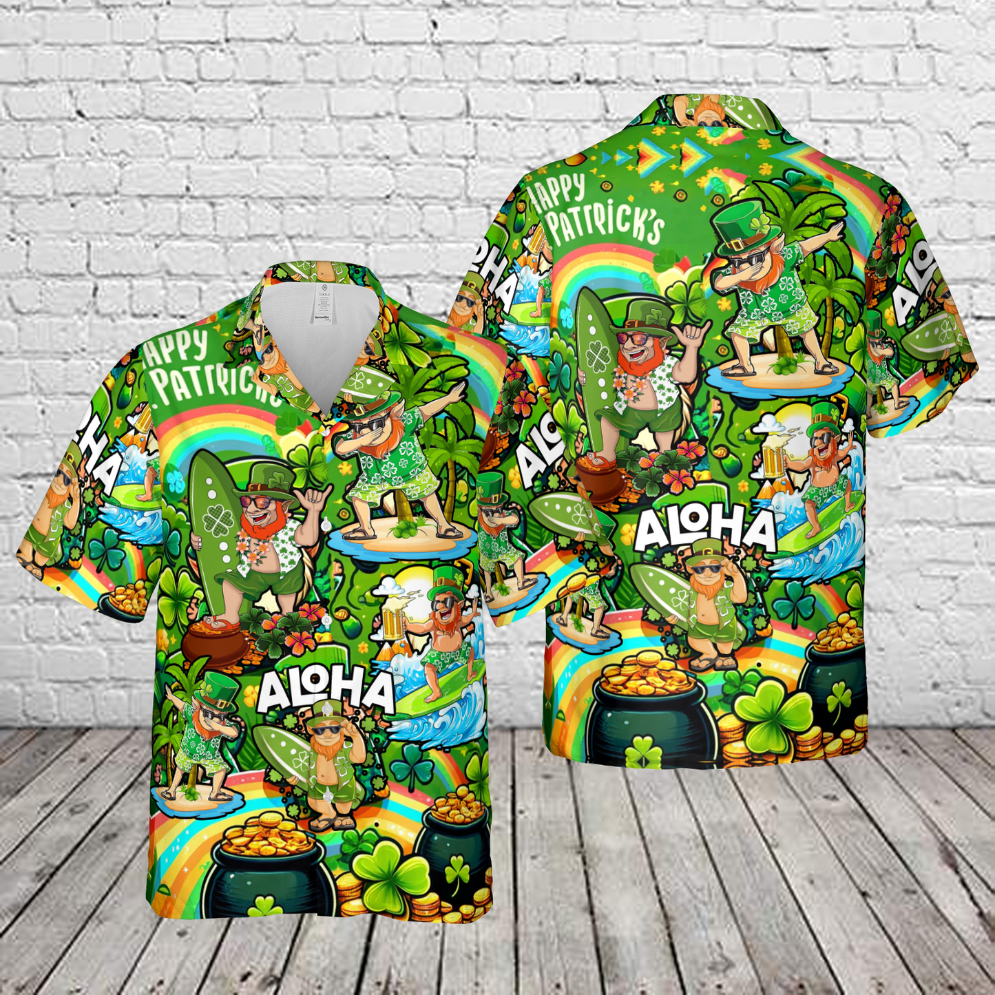 Funny Leprechaun Happy St Patricks Day Hawaiian Shirt