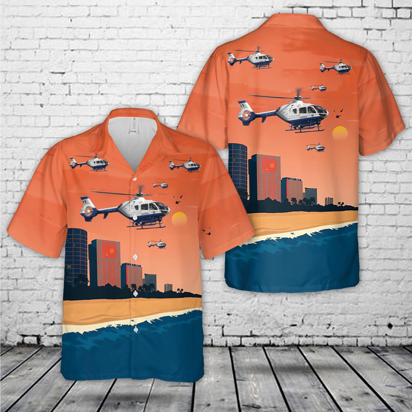 Garda Irish Police 256 Eurocopter EC135 Helicopter Hawaiian Shirt
