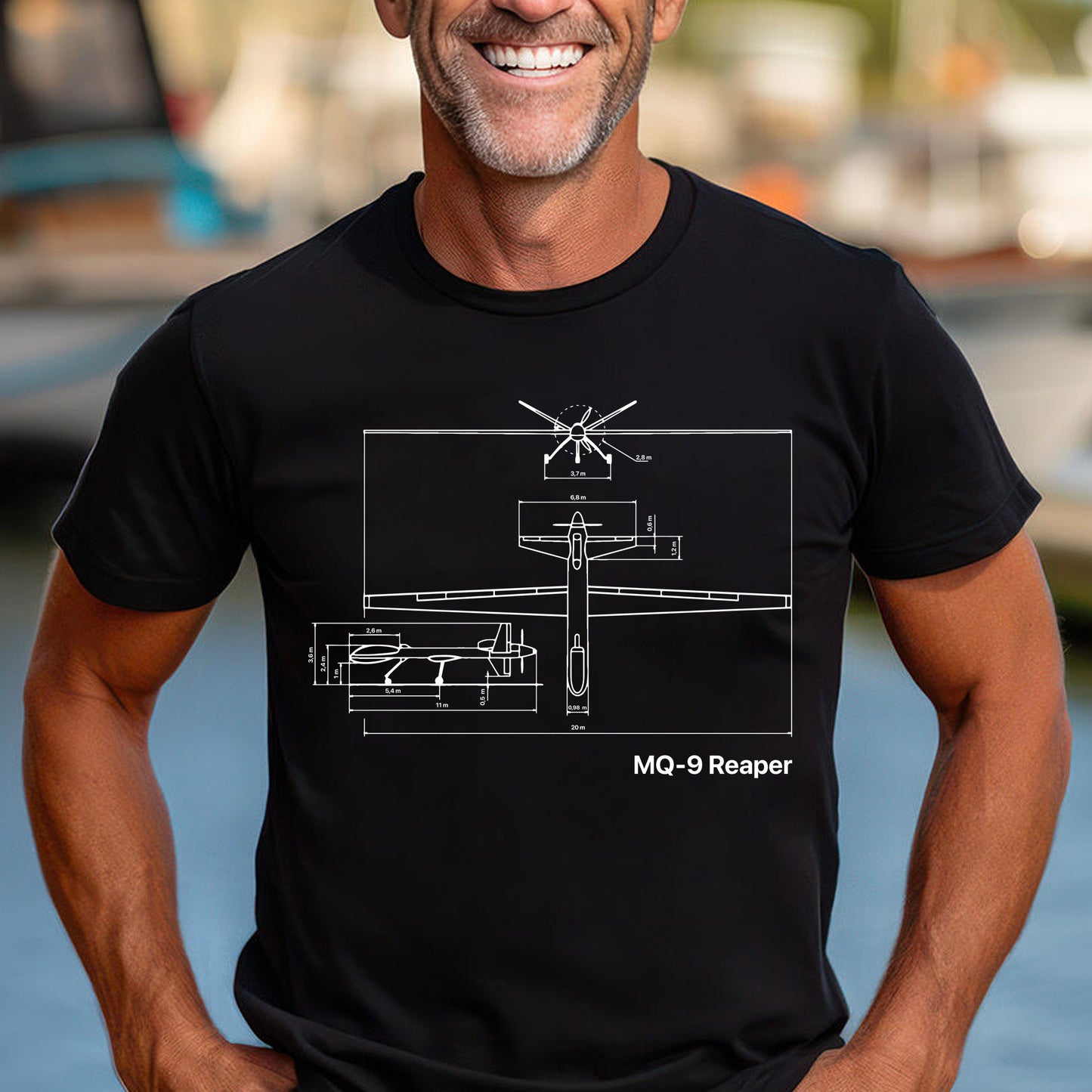 General Atomics MQ-9 Reaper Classic Unisex T-Shirt Gildan 5000 (Made In US)