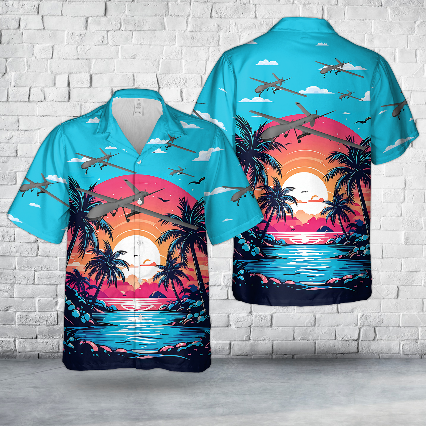 General Atomics MQ-9 Reaper M-001 Hawaiian Shirt
