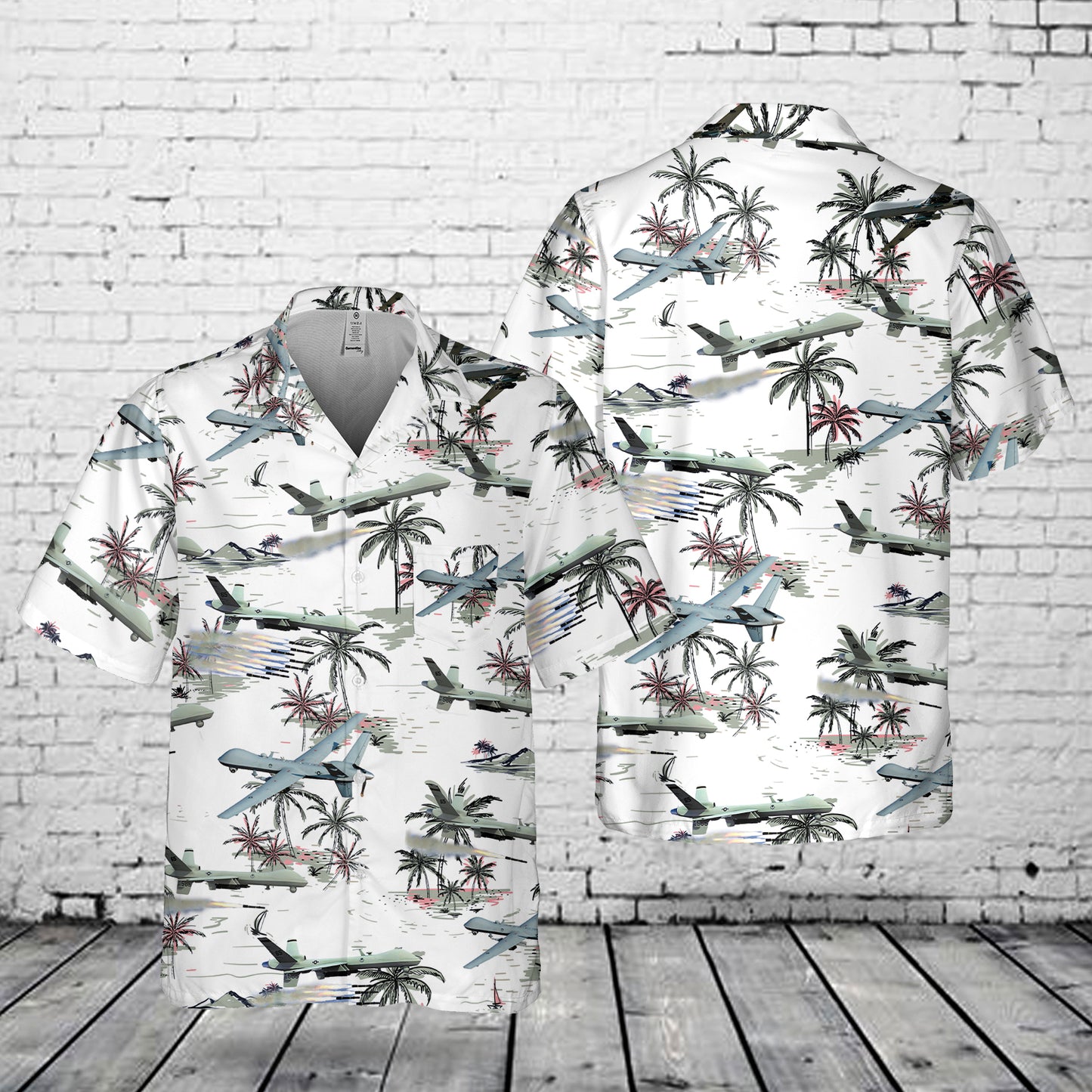 General Atomics MQ-9 Reaper Pocket Hawaiian Shirt