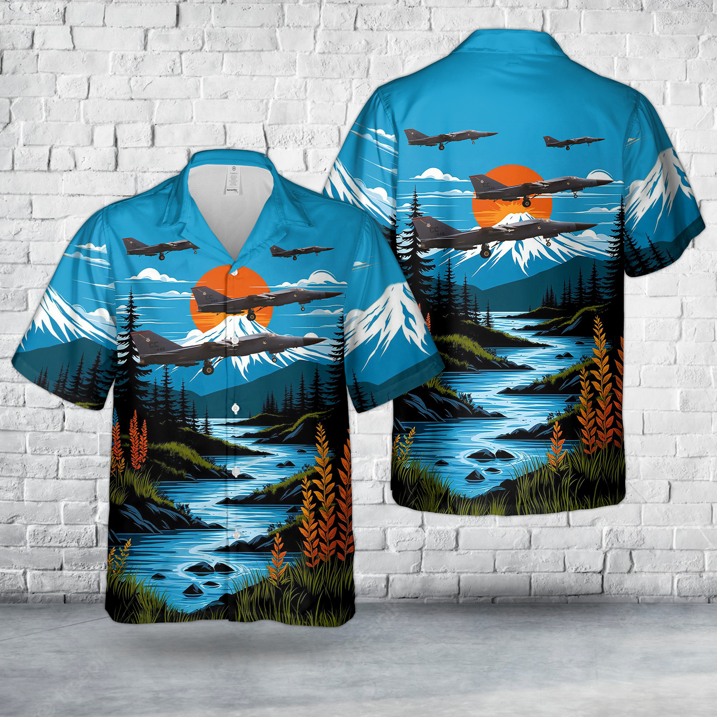 General Dynamics F-111F "Aardvark" 72-1448 'CC' 522nd Fighter Squadron / 27th Fighter Wing Hawaiian Shirt