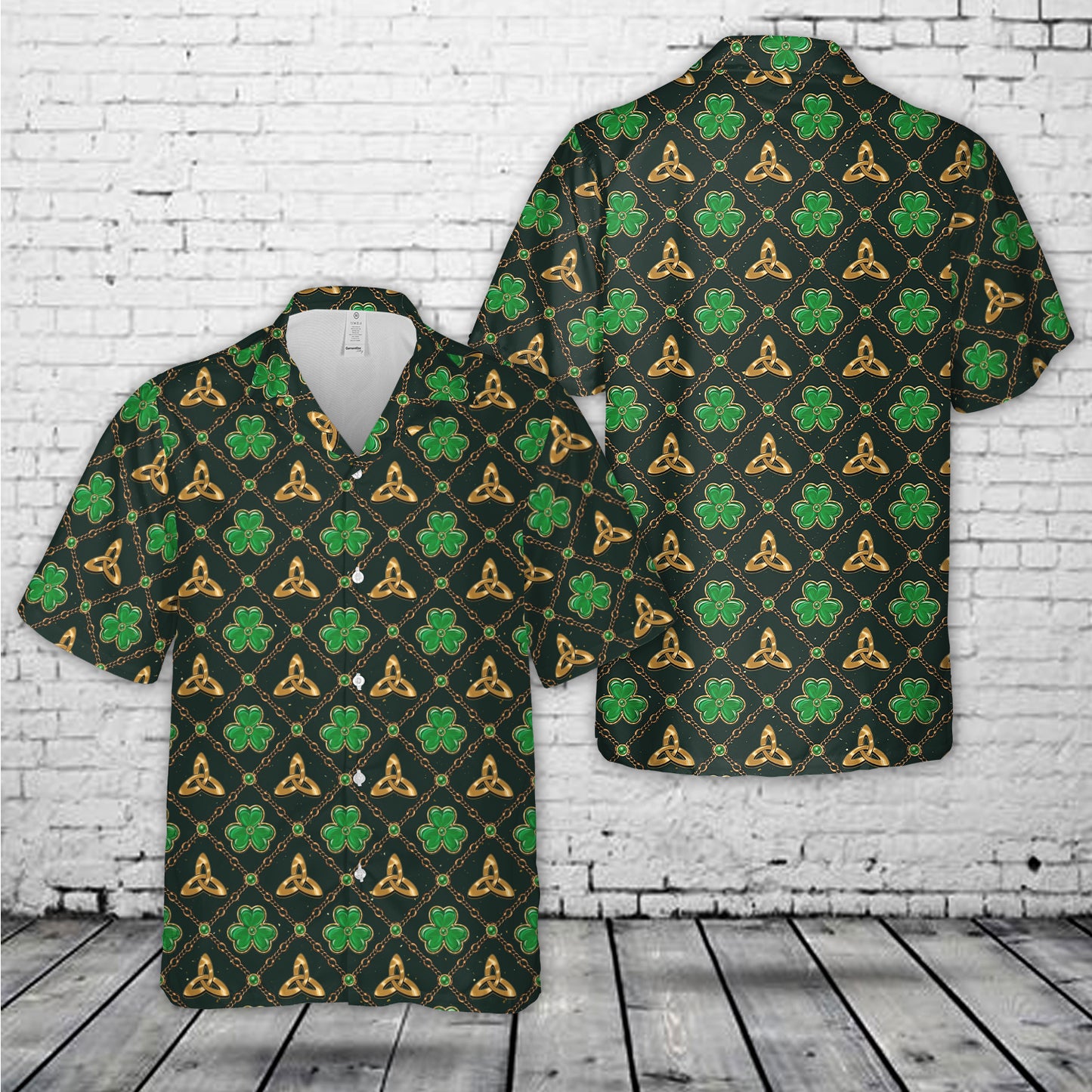 Geometric St Patricks Day Hawaiian Shirt