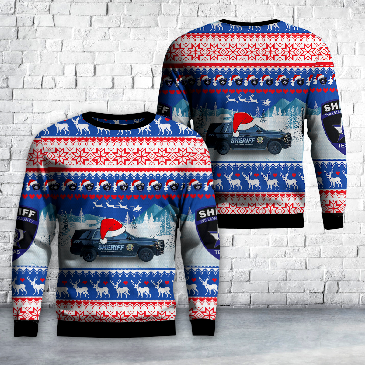 Georgetown, Texas, Williamson County Sheriffs Office Christmas AOP Sweater