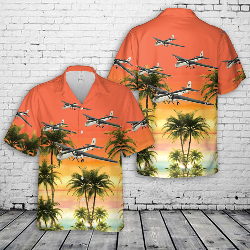 German Air Force Luftwaffe Heinkel He 177 Greif (He-177, He177 Griffin) German Bomber Hawaiian Shirt