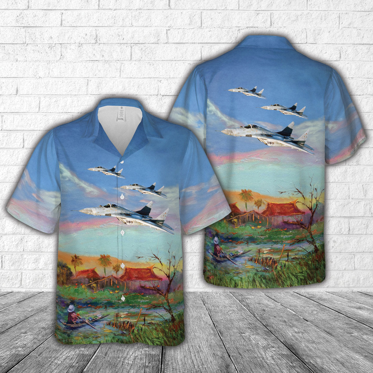 German Air Force Luftwaffe MiG-29 Hawaiian Shirt