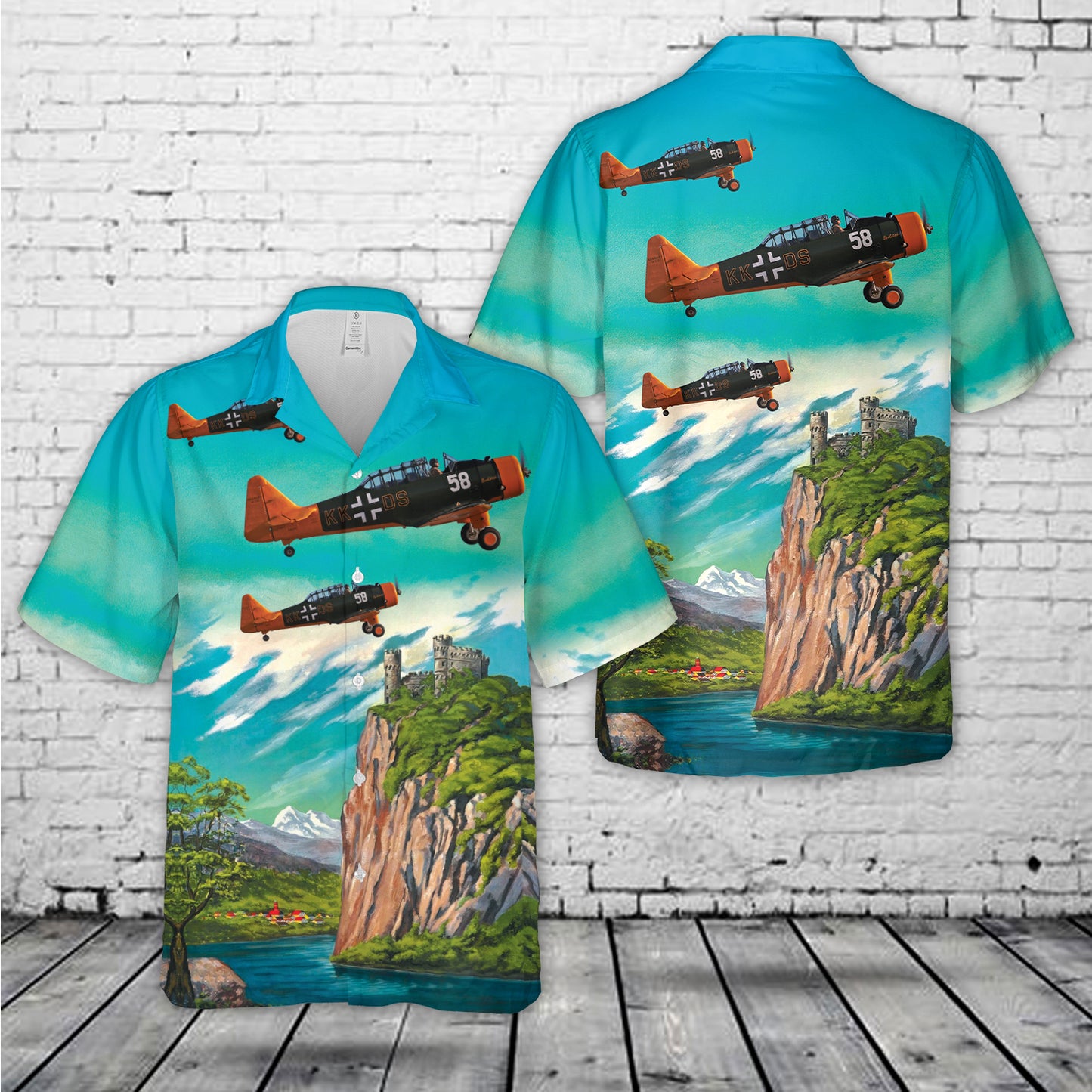 German Air Force/Luftwaffe North American Aviation NA-64 In WWII Hawaiian Shirt