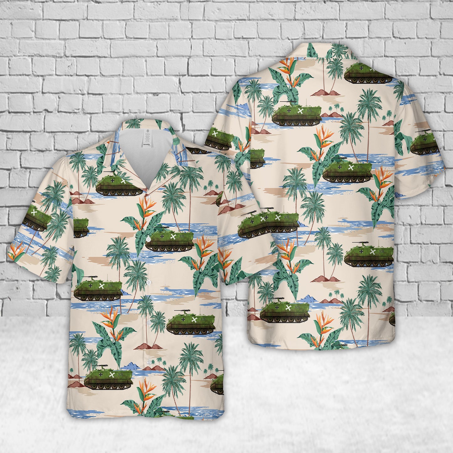 German Army Bundeswehr M113G with manoeuvers provisional markings, 1970s Hawaiian Shirt