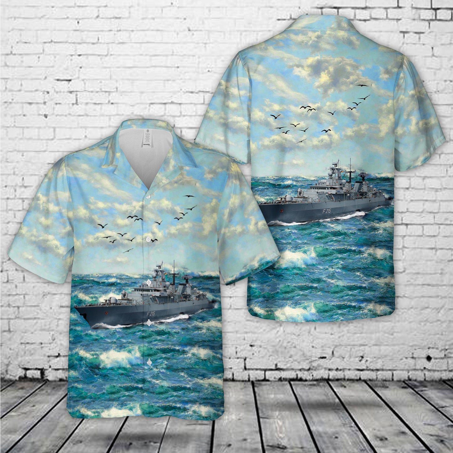 German Navy Brandenburg (F215) Brandenburg-class frigate Hawaiian Shirt