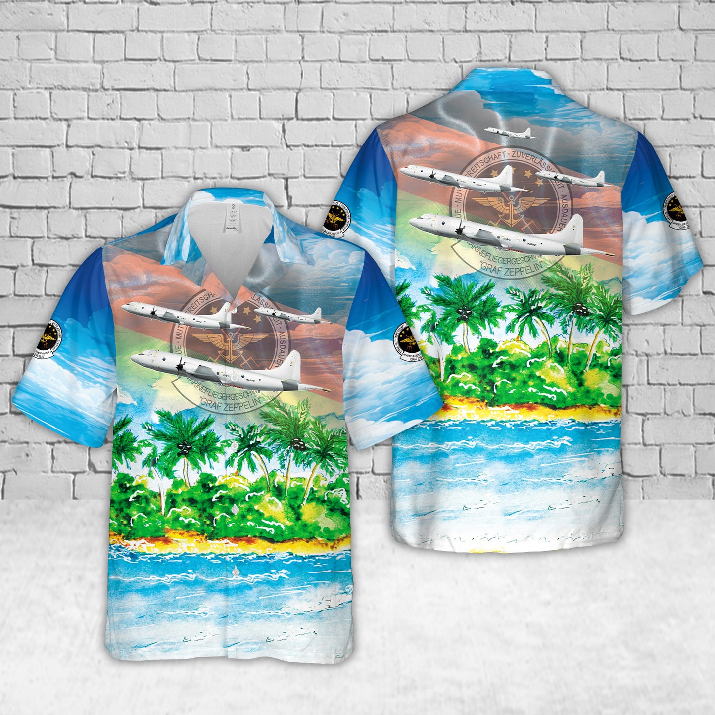 German Navy Naval Air Wing 3 (MFG 3) "Graf Zeppelin" Lockheed P-3C Orion Hawaiian Shirt