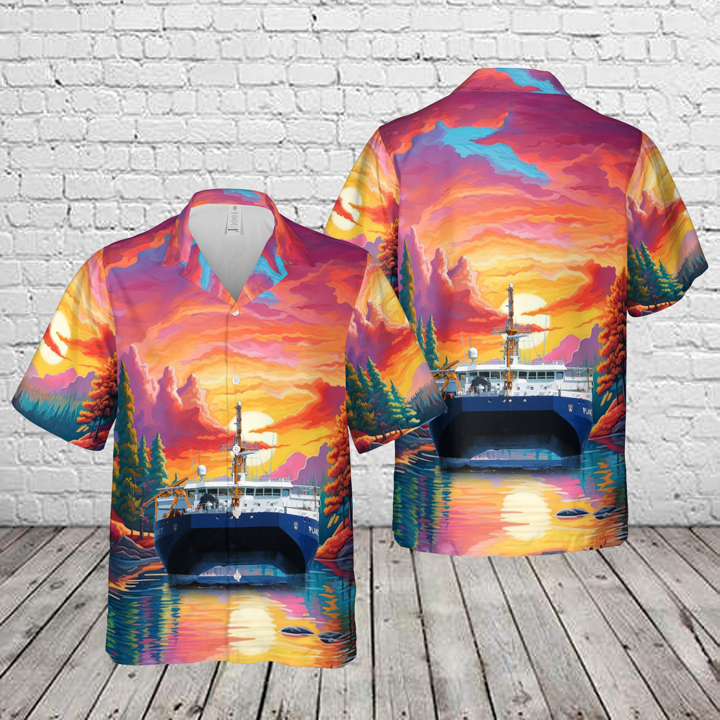 German Navy Planet (research ship) Hawaiian Shirt