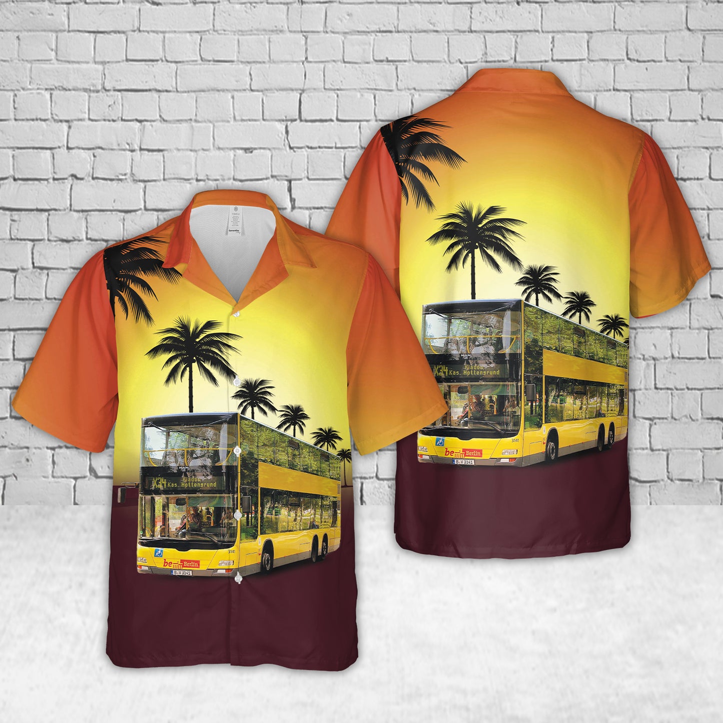 Germany MAN Lion's City DD double decker bus Hawaiian Shirt