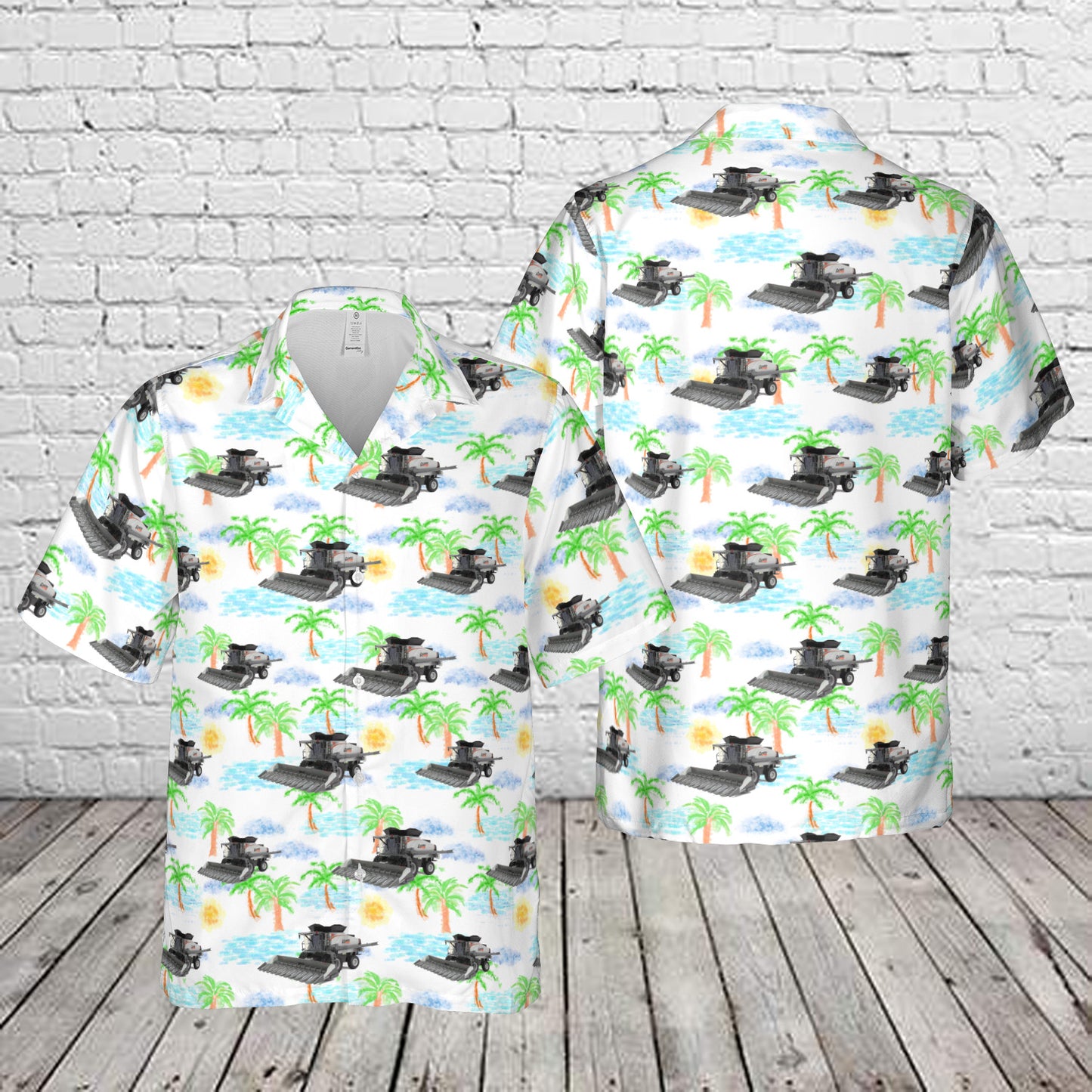 Gleaner S98 Combine w/ Duals, Corn Head & Grain Head Hawaiian Shirt