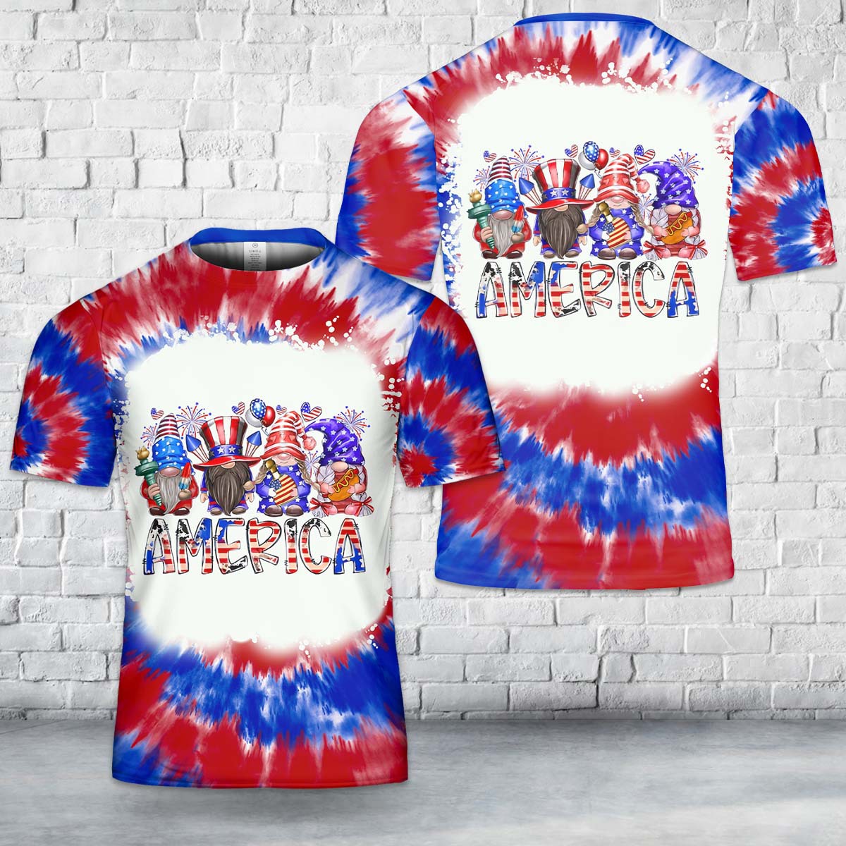 Gnome Independence Day, 4th Of July T-Shirt 3D