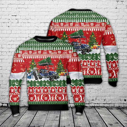 Golf Cart Christmas AOP Sweater