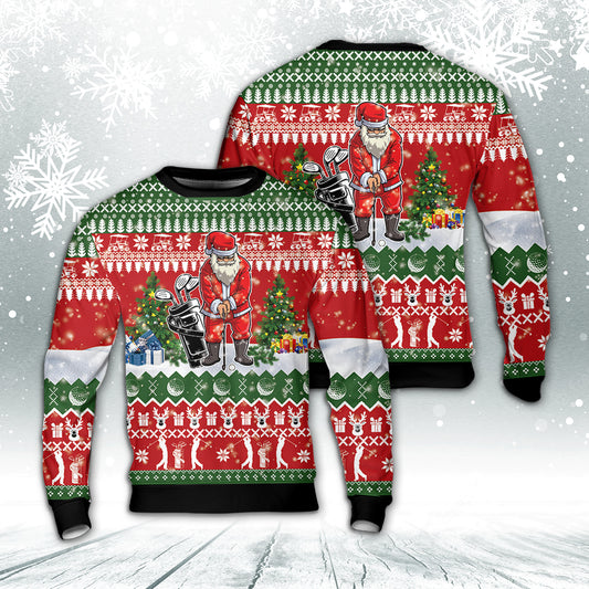 Golf Santa Christmas Sweater