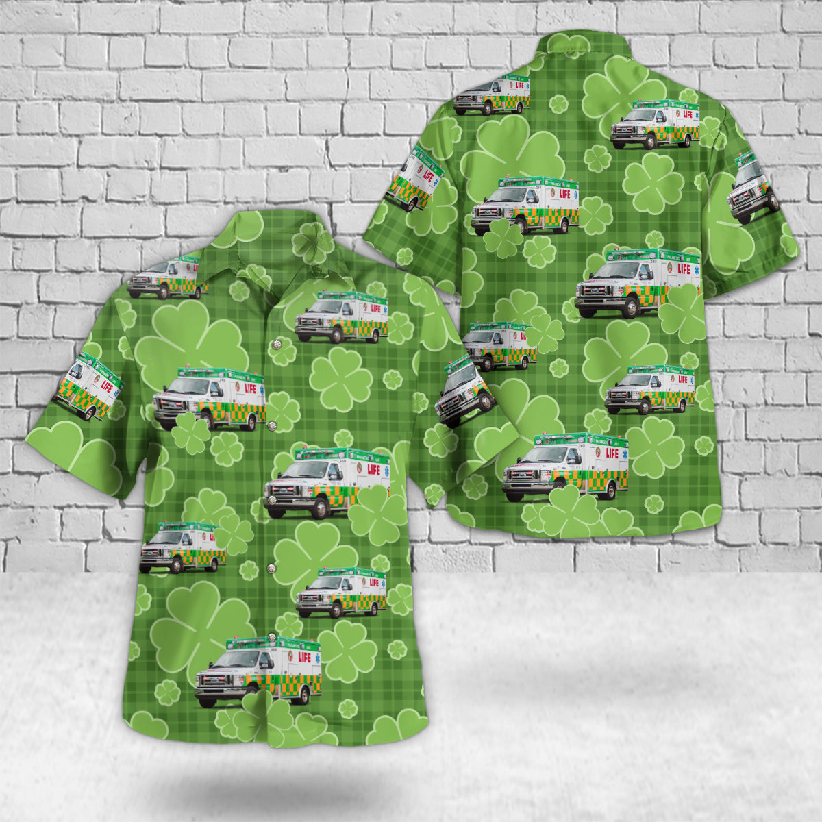 Grand Rapids, Michigan, Life EMS St Patrick's Day Hawaiian Shirt
