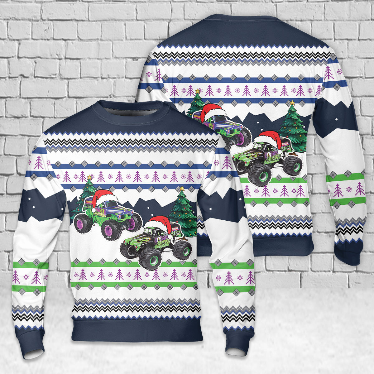 Grave Digger (monster truck) Christmas AOP Sweater