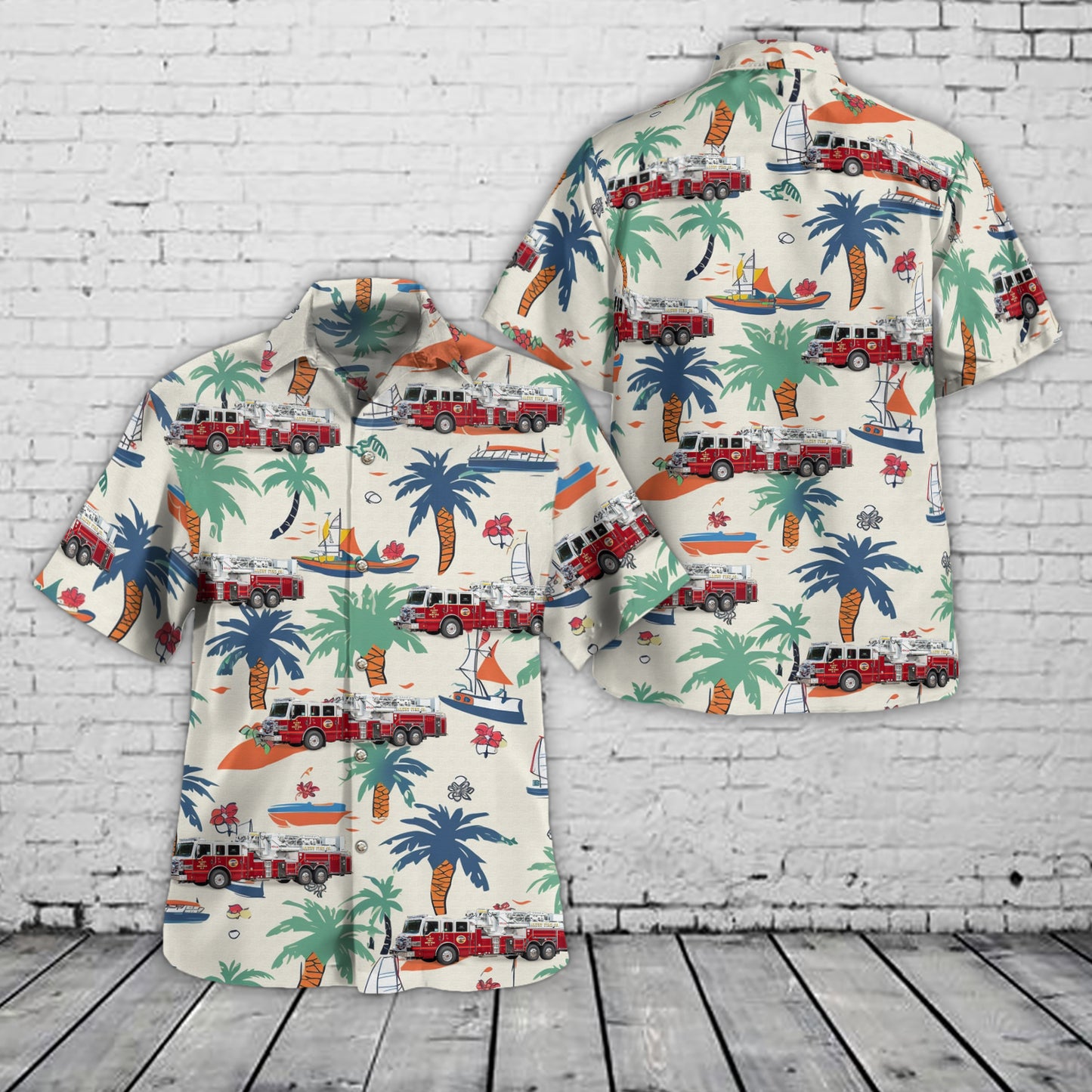 Great Neck, New York, Great Neck Alert Fire Company Hawaiian Shirt