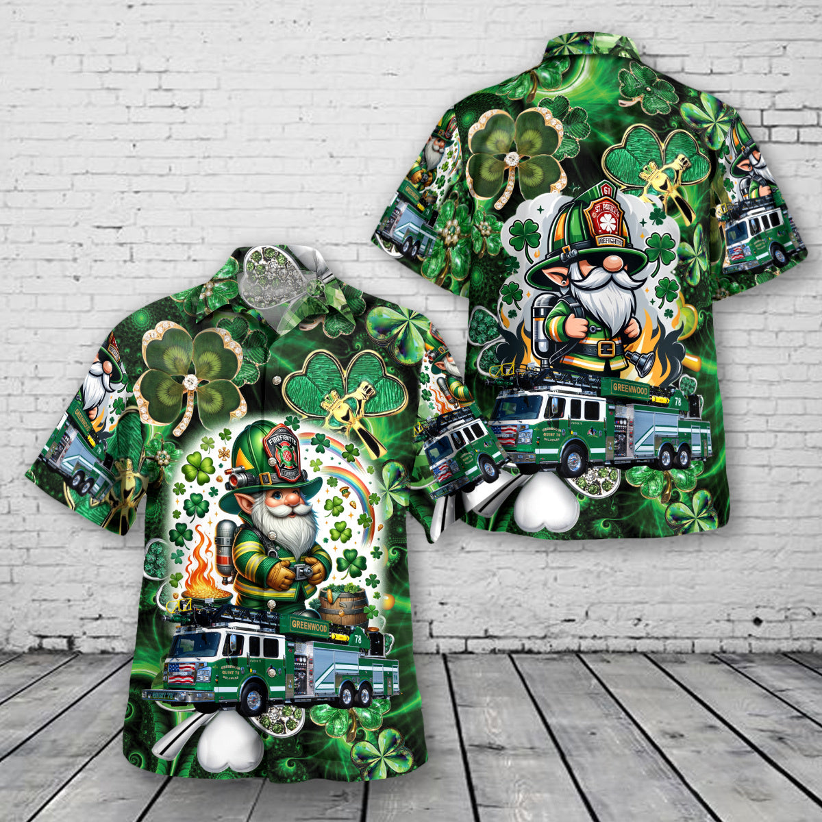 Greenwood, Delaware, Greenwood Volunteer Fire Company, St Patrick's Day Hawaiian Shirt