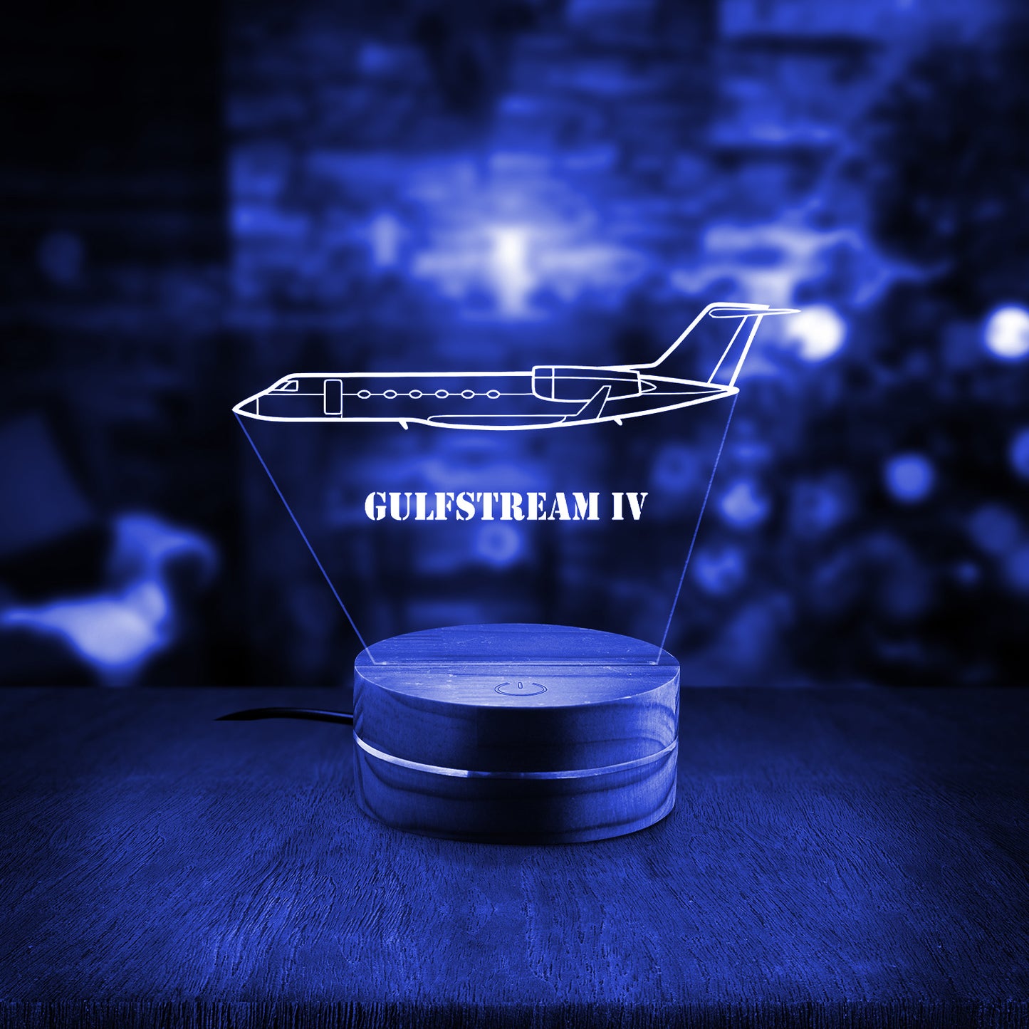 Gulfstream IV Silhouette Custom Shape Photo Night Light