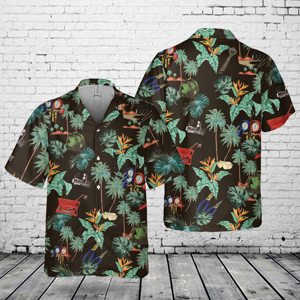 HVAC Technician Pocket Hawaiian Shirt