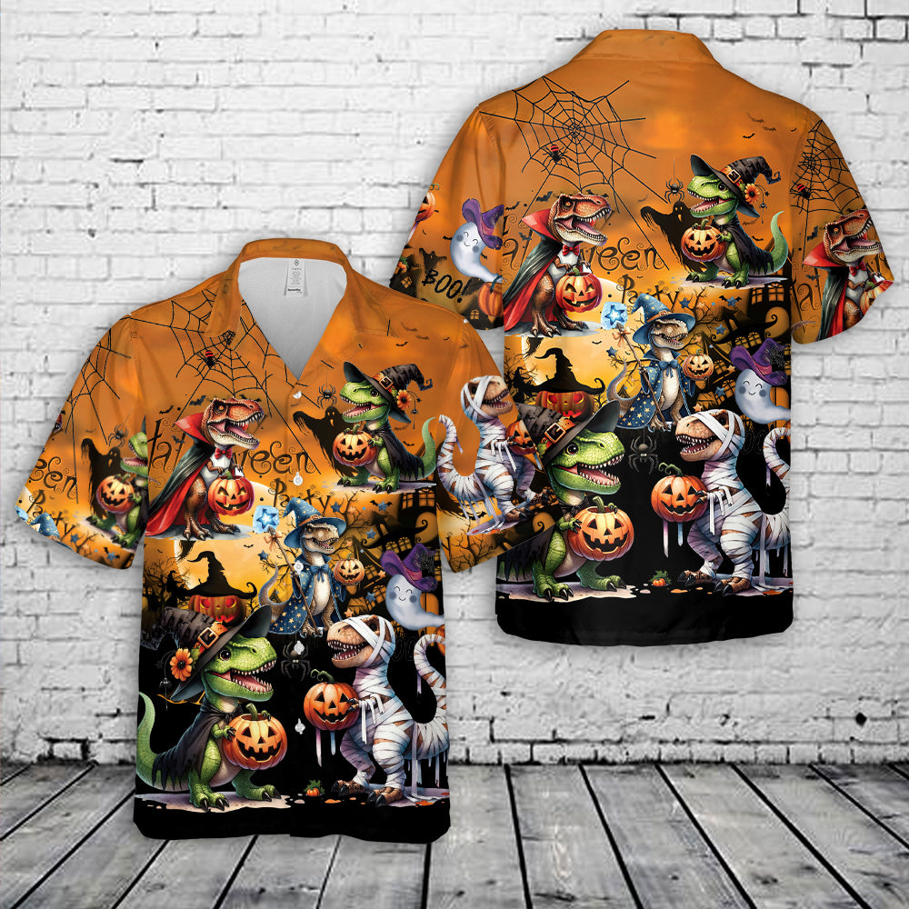 Halloween T-Rex Hawaiian Shirt