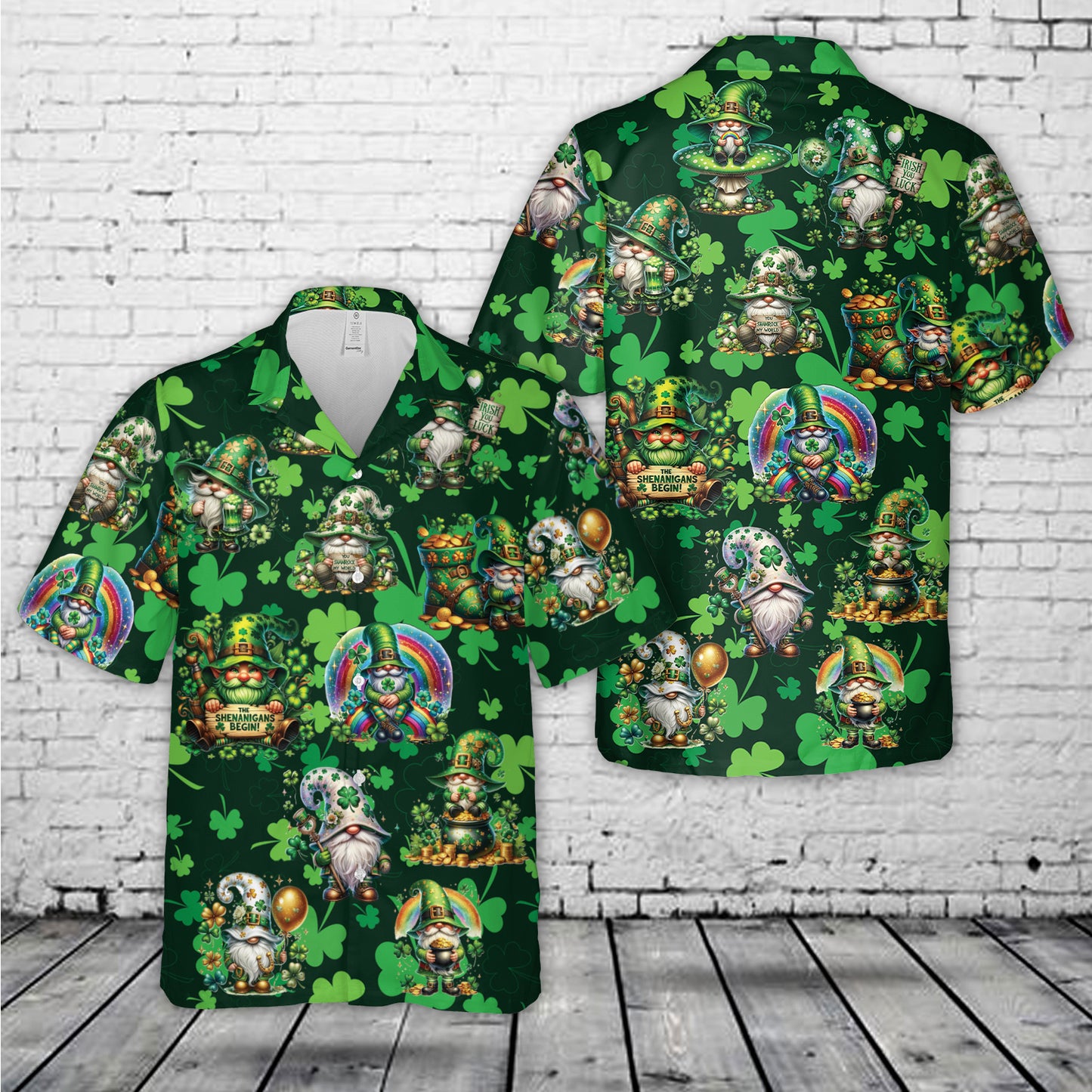 Happy St Patrick's Day Gnomes Hawaiian Shirt