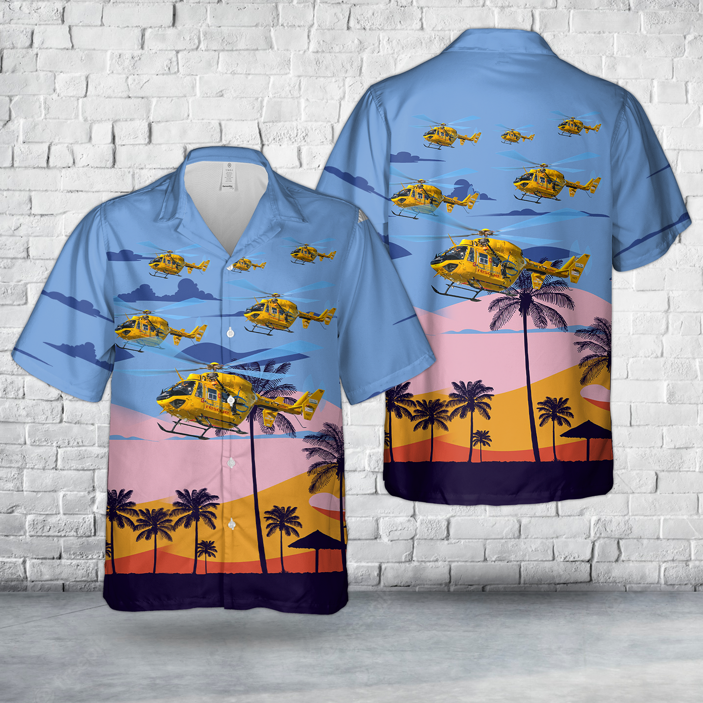 Hastings, New Zealand, Hawkes Bay Rescue Helicopter Hawaiian Shirt