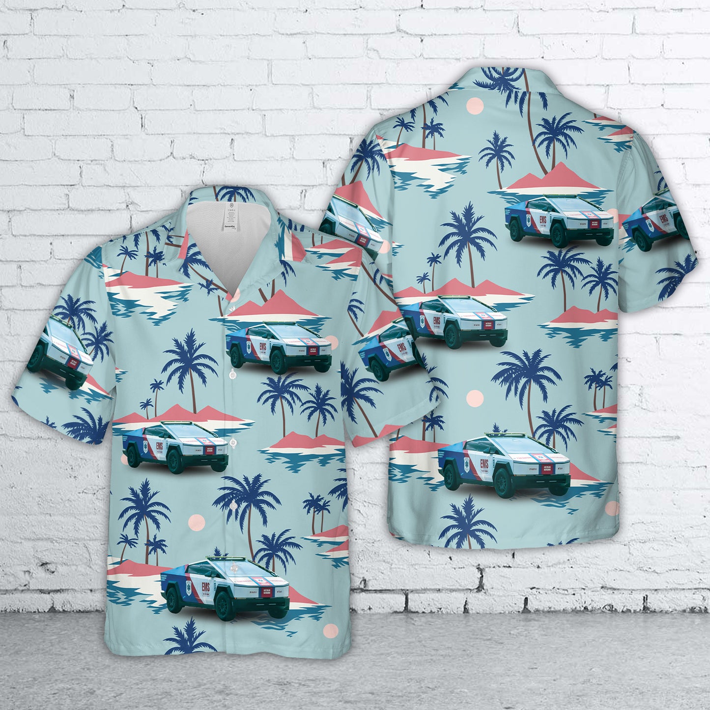 Hatzulas Nefashos Volunteer EMS Tesla Cybertruck Hawaiian Shirt