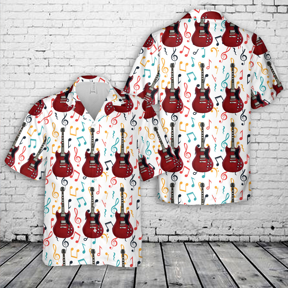 Haze Lava Red HSG Electric Guitar Hawaiian Shirt