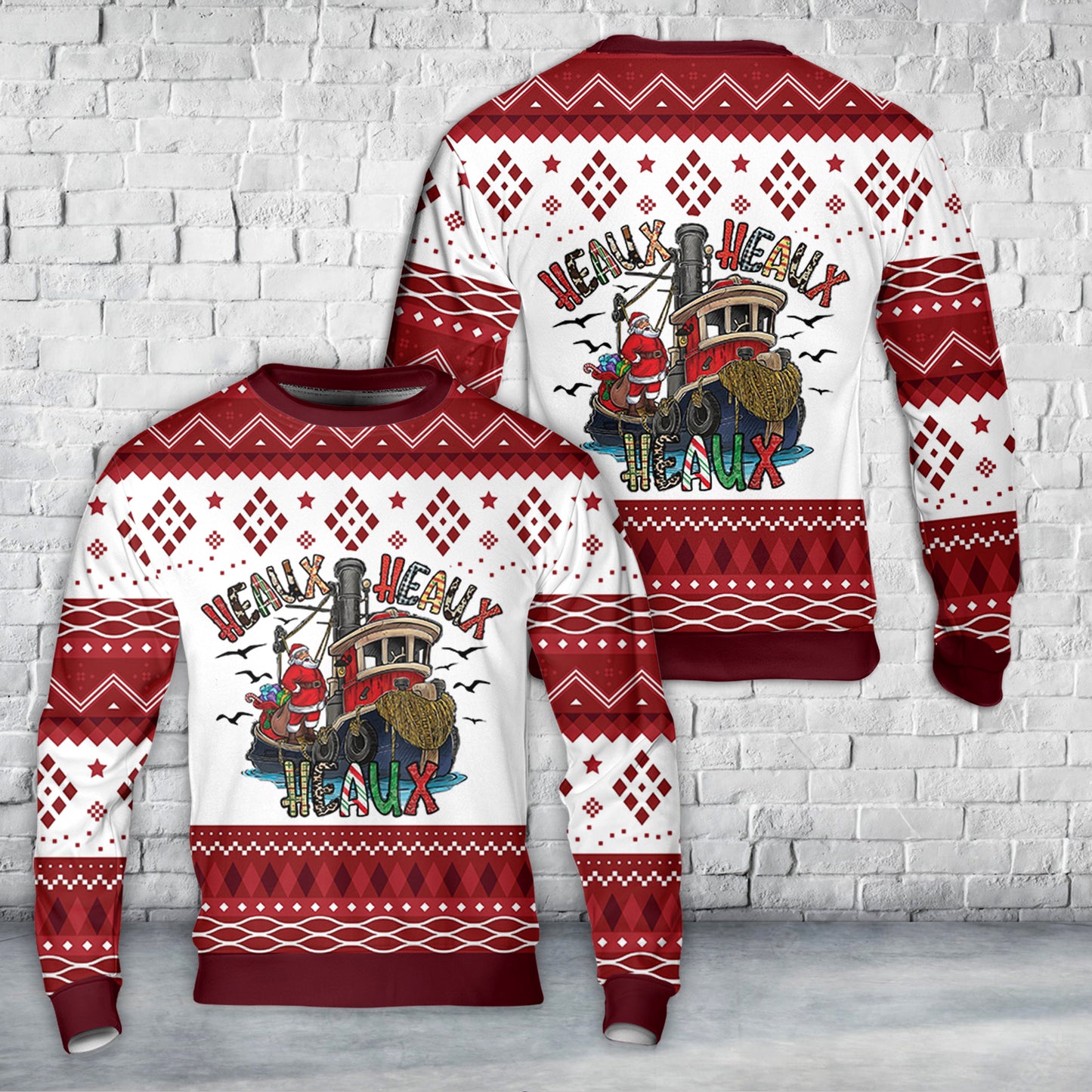 Heaux heaux heaux Christmas Louisiana Christmas AOP Sweater