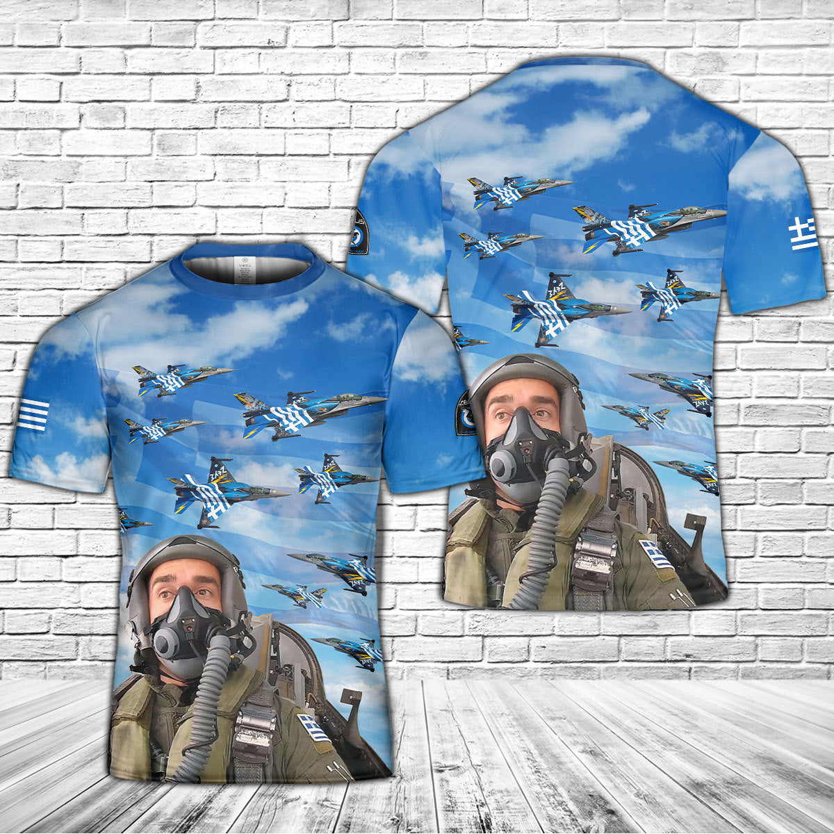 Hellenic Air Force F-16 Demo Team Zeus aerobatic teams T-Shirt 3D