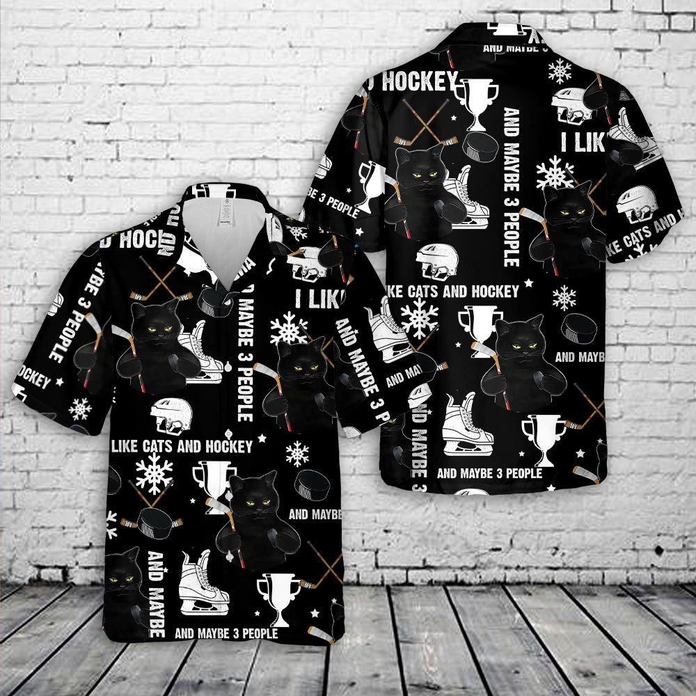 Cats And Hockey Hawaiian Shirt