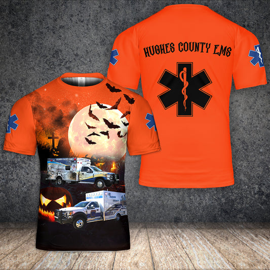 Hughes County Emergency Medical Service Halloween 3D T-shirt
