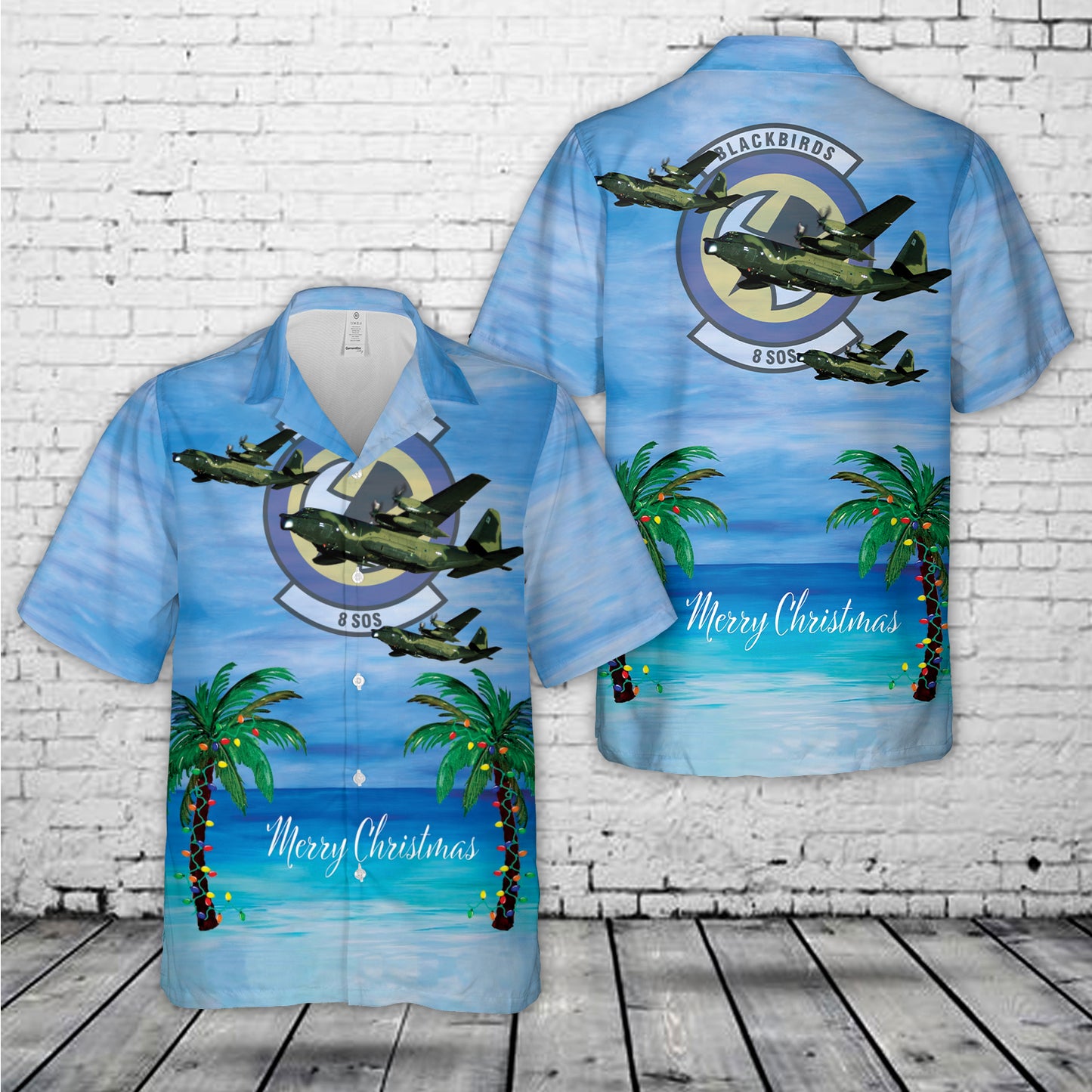 Hurlburt Field, Florida, US Air Force 8th Special Operations Squadron Lockheed MC-130E Combat Talon II Christmas Hawaiian Shirt