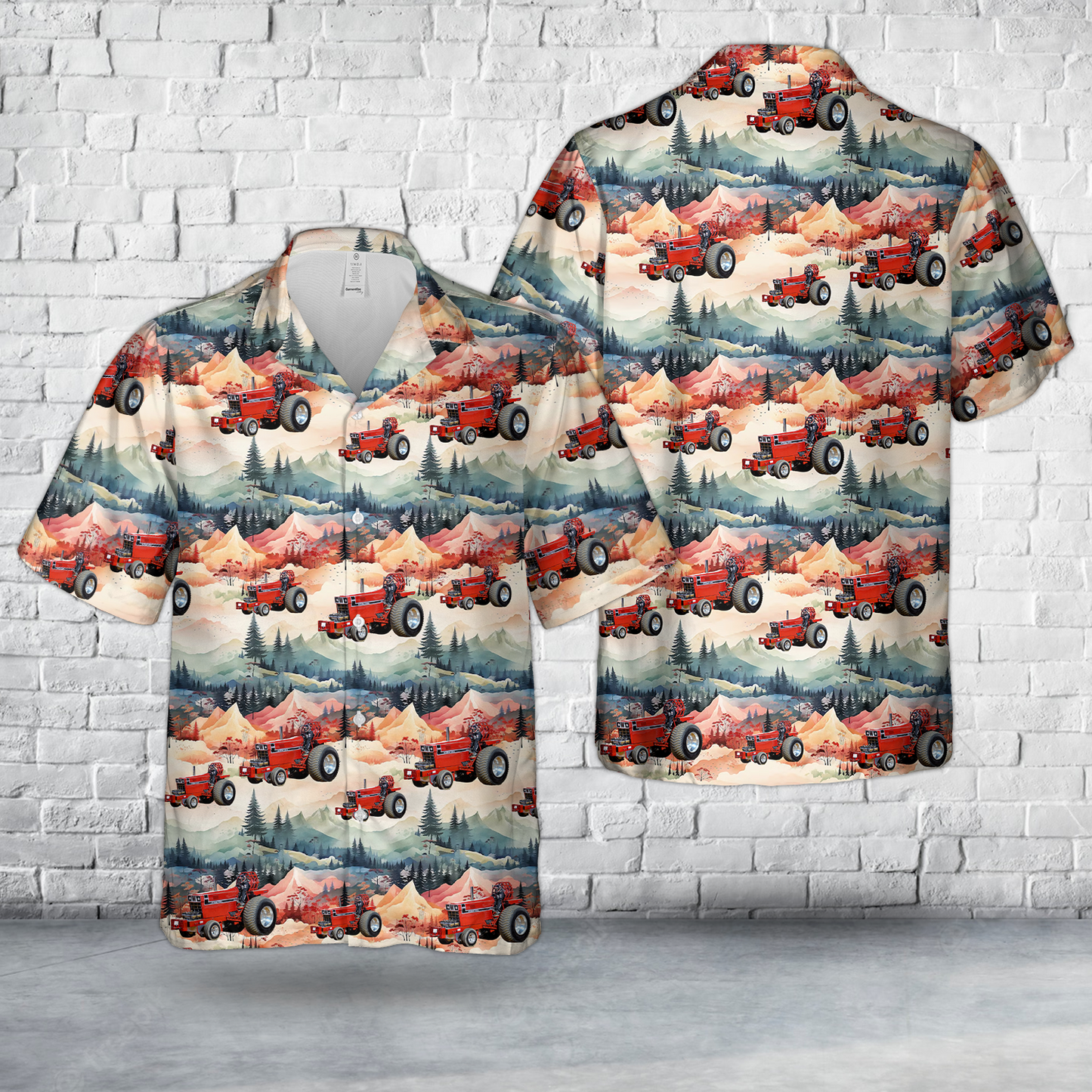 International 1466 Pulling Tractor Hawaiian Shirt
