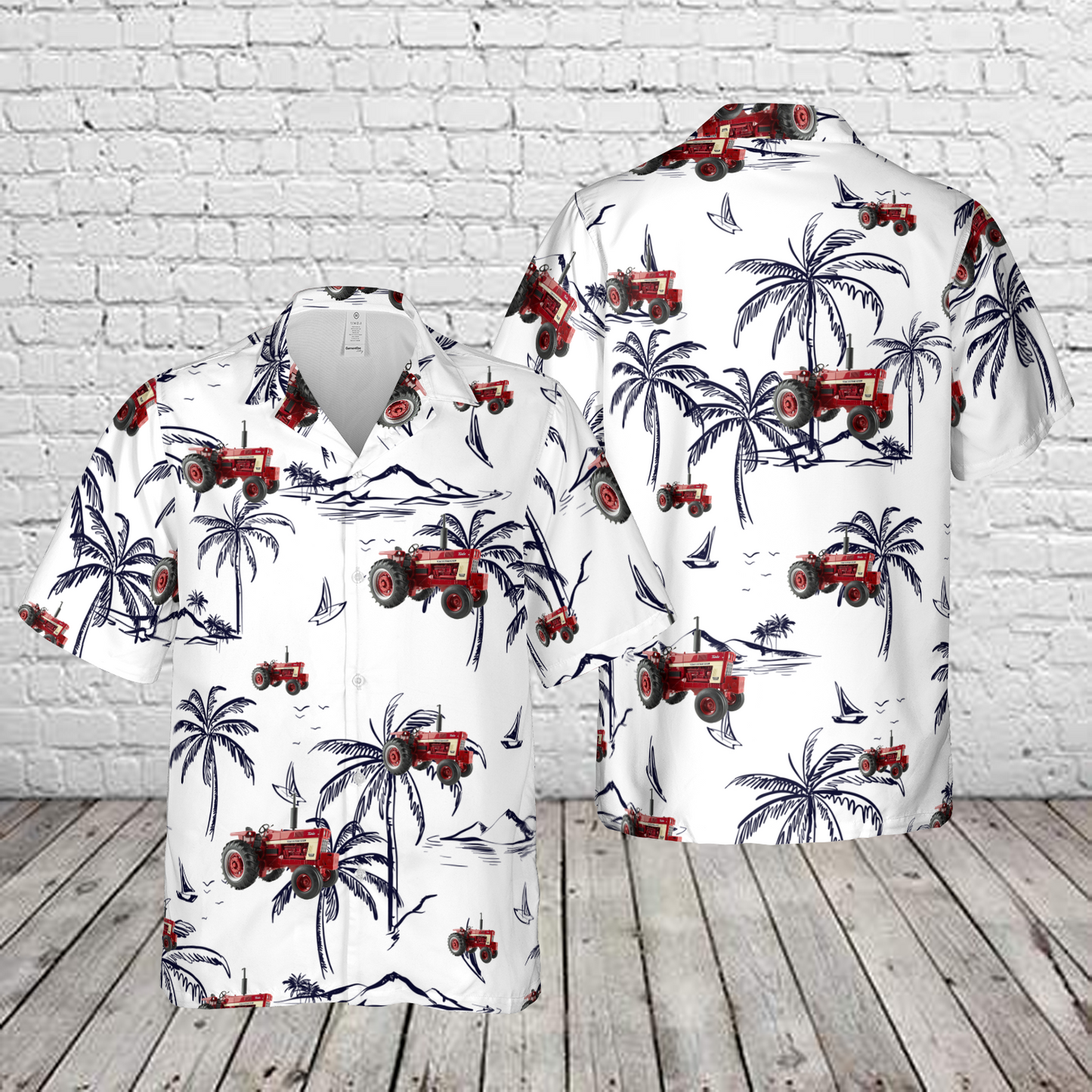 International Farmall 1066 Turbo Wide Front Tractor Hawaiian Shirt