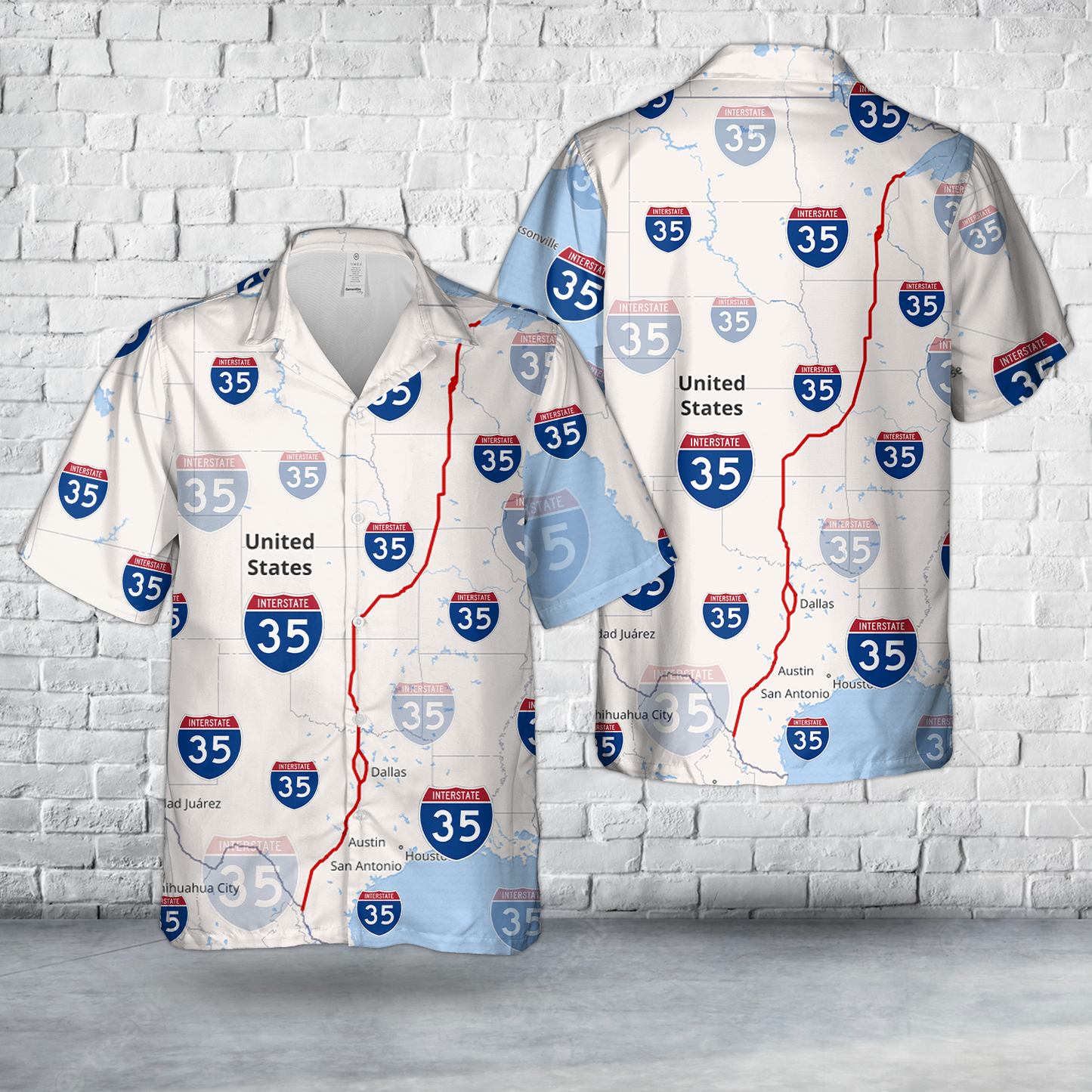 Interstate 35 (I-35) Hawaiian Shirt