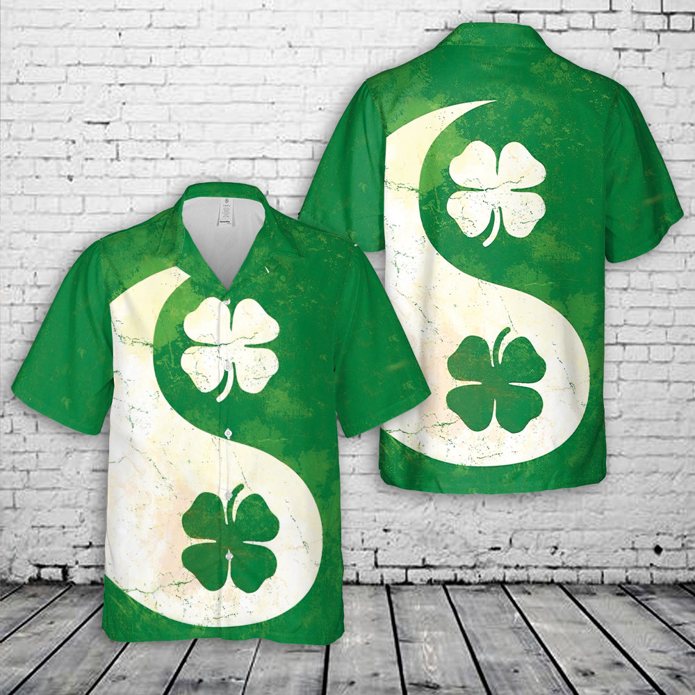 Irish Shamrock Yin Yang Hawaiian Shirt