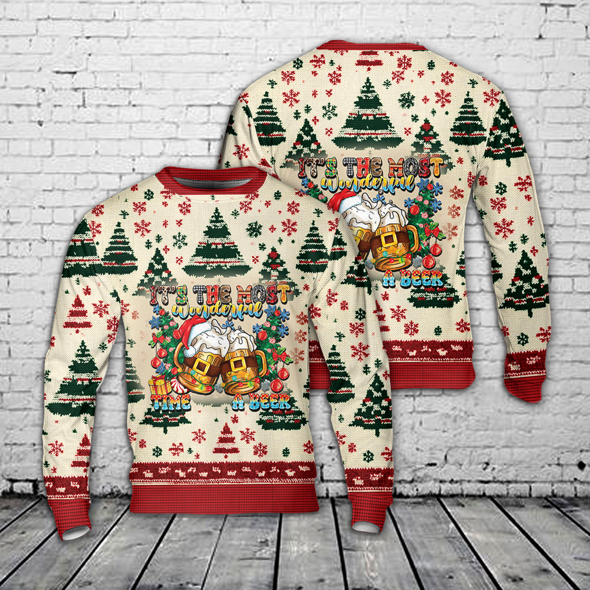 It's The Most Wonderful Time For a Beer AOP Christmas Sweater