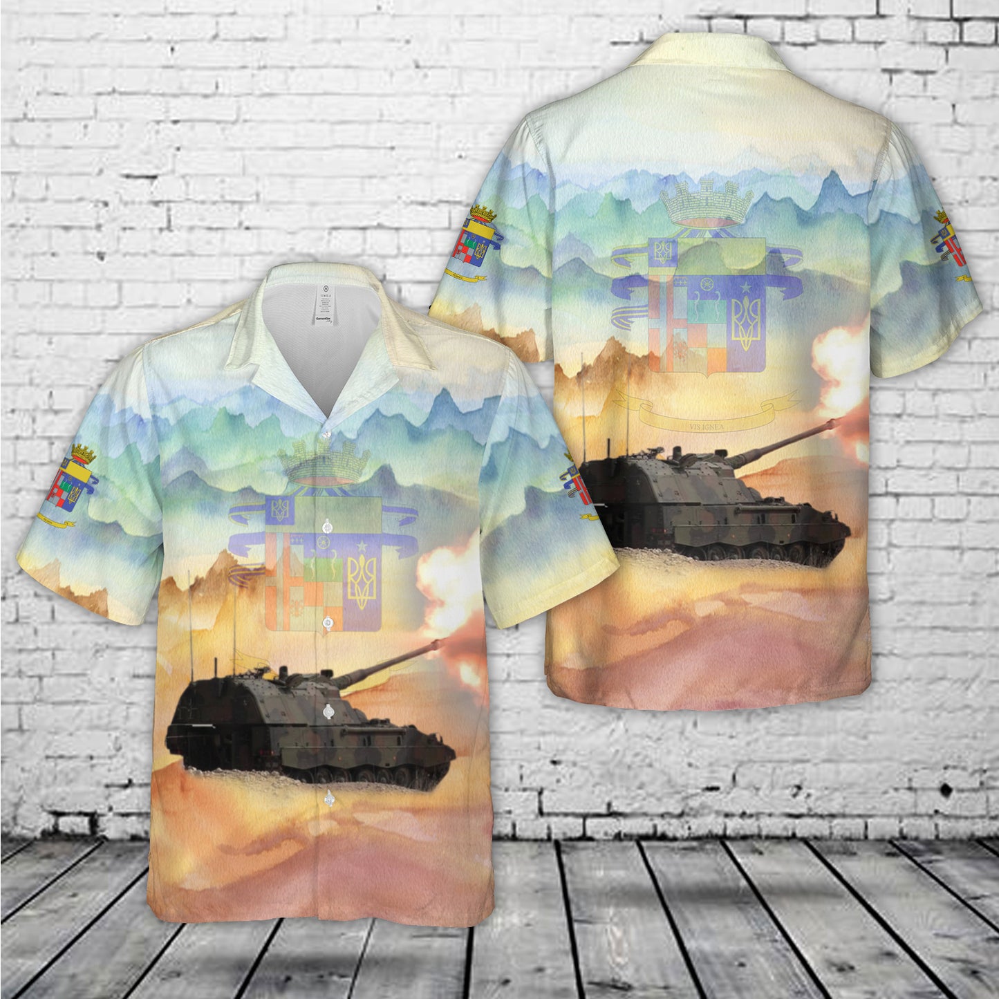 Italian Army 8th Field Artillery Regiment "Pasubio" PzH 2000 Hawaiian Shirt