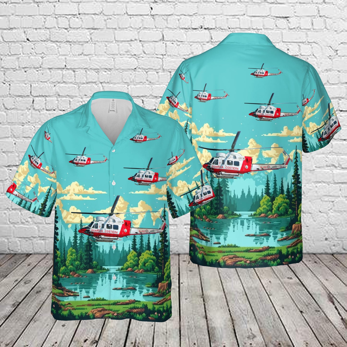 Italian Coast Guard Air Service AB-412 CP "Koala" Hawaiian Shirt