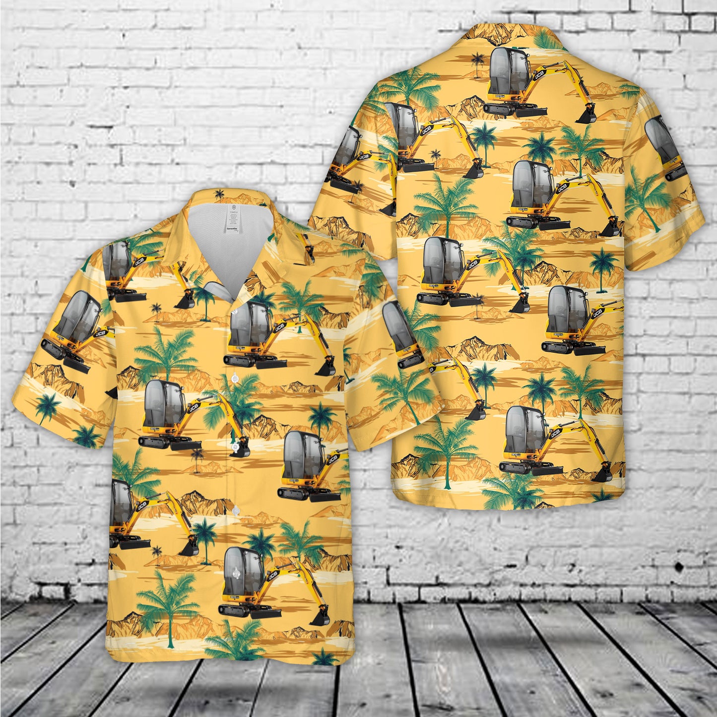 JCB 8016 Mini Excavator Hawaiian Shirt