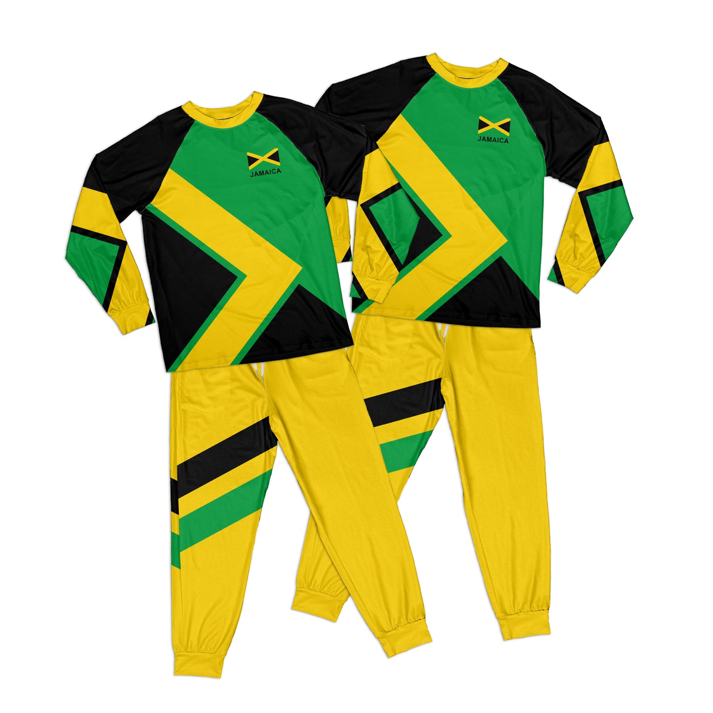 Jamaica All-over Print Kid Raglan Pajamas Set