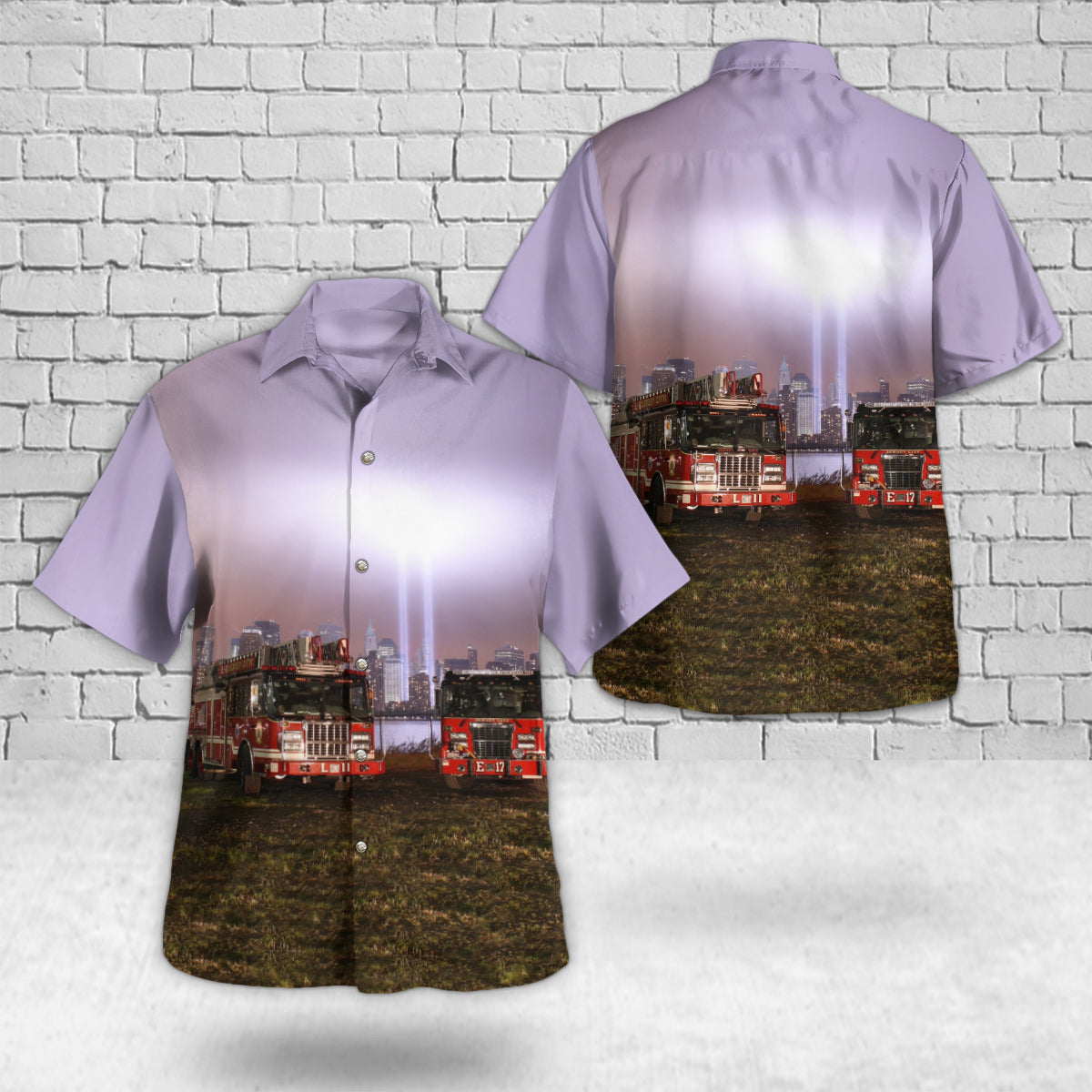 Jersey City, New Jersey, Jersey City Fire Department Ladder 11 & Engine 17 Never Forget 9/11 Hawaiian Shirt