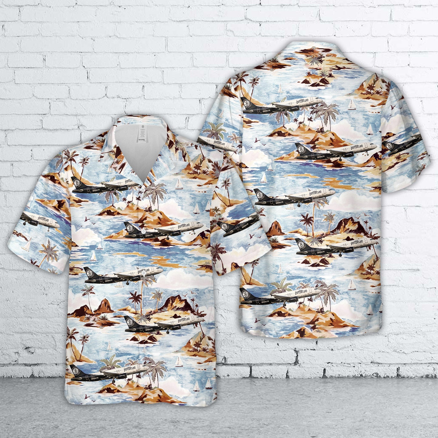 JetBlue Airways (Brooklyn Nets Livery) A320-200 Hawaiian Shirt