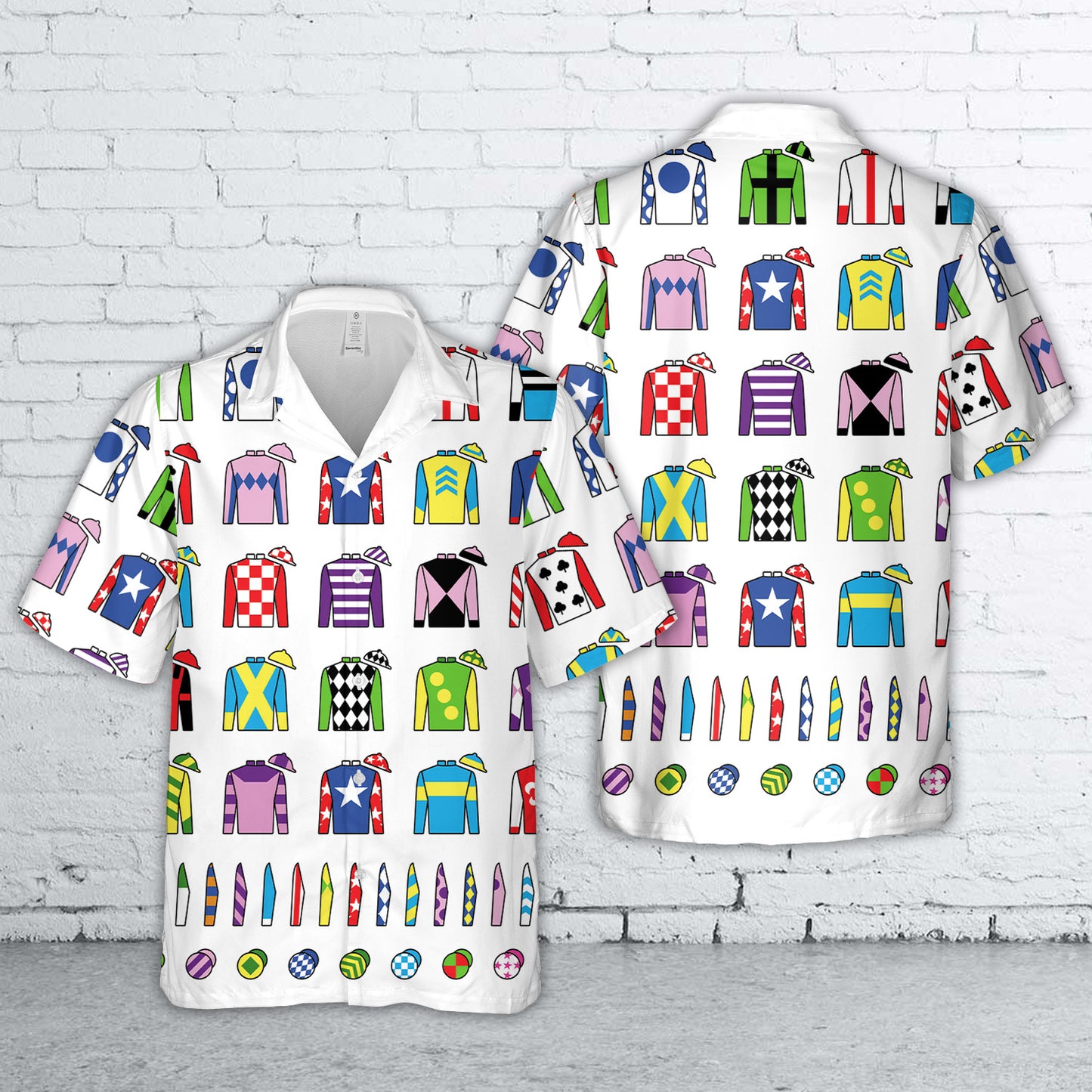 Jockey Silks Uniform Jackets, Silks, Sleeves And Hats Horse Racing Hawaiian Shirt