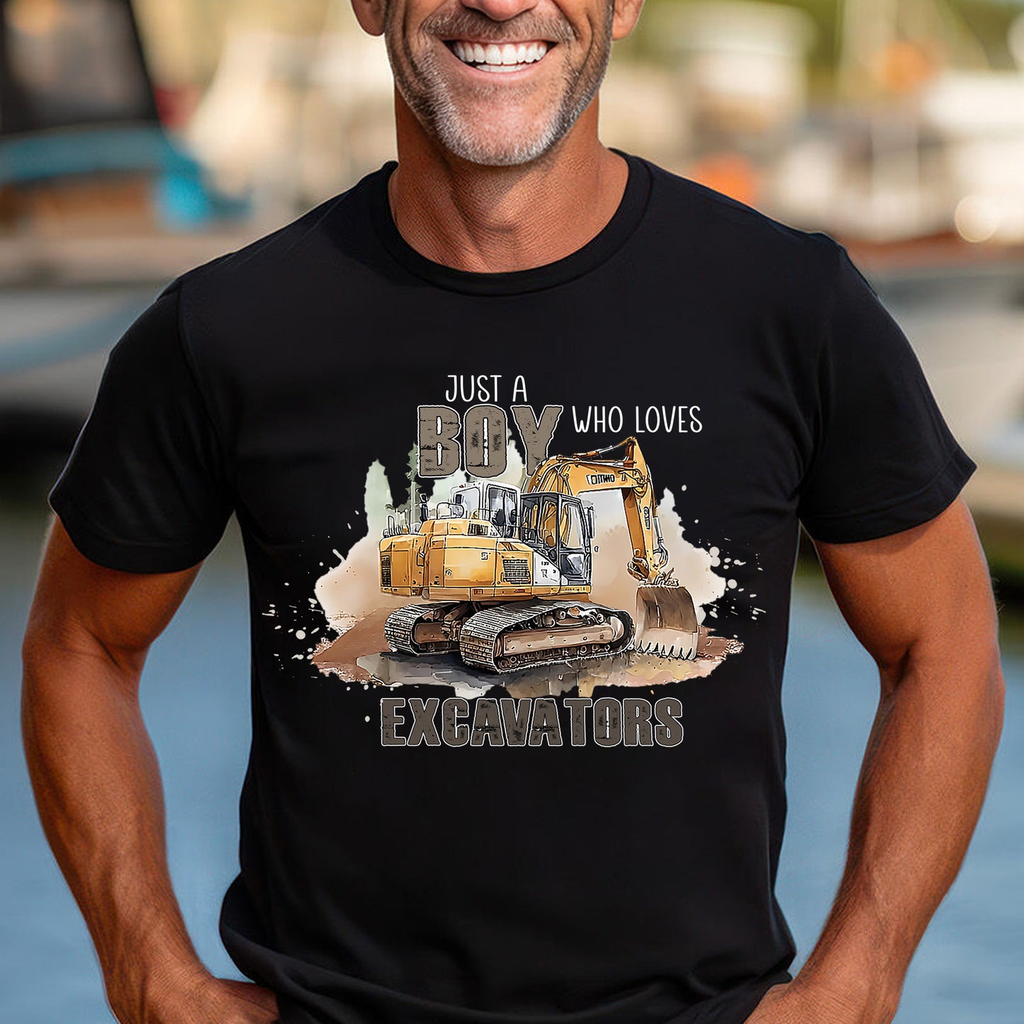 Just A Boy Who Loves Excavators Classic Unisex T-Shirt Gildan 5000 (Made In US)