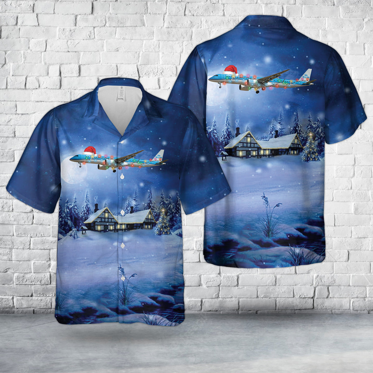 KLM Cityhopper Embraer E195-E2 (ERJ 190-400 STD) Christmas Hawaiian Shirt